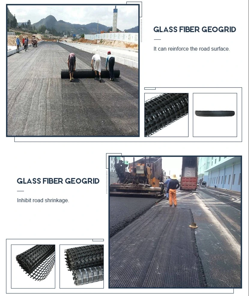 CE ISO9001 Fiberglass Geogrid For Driveway Road Reinforcement İnşaatı 2