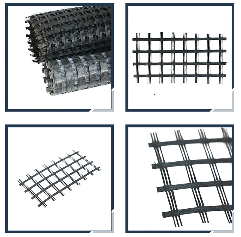 Asfalt Güçlendirme Yürüme Yolları için Yüksek Tensile Gücü Cam Elyaf Geogrid 0