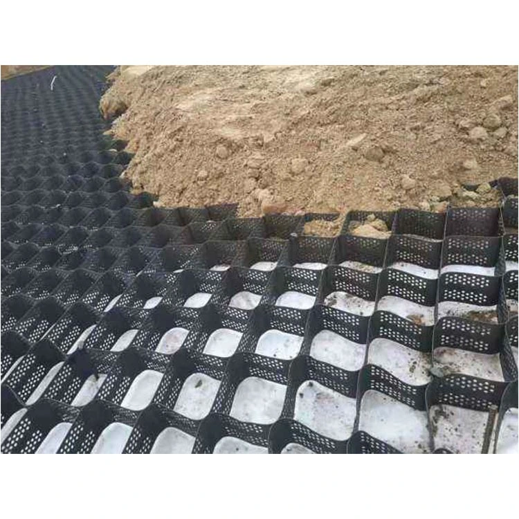 Yüksek Tensili Kumlu Sarı 100-445 Çakıl Durağı için HDPE Plastik Geo Cell 0