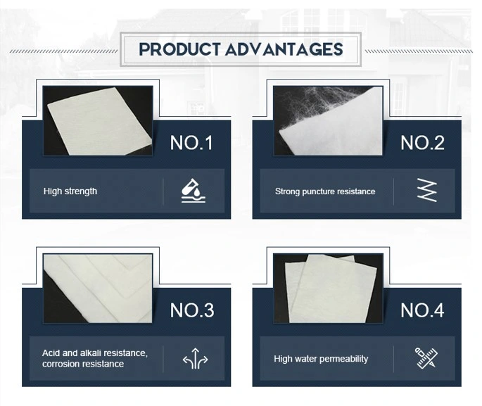 Yüksek Güçlü Jeosentetik Malzeme Otoyol Asfalt Yol İnşaatı PP PET Fiber Non Woven Geotextile Fiyat 1
