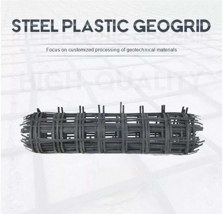 Stabilize Çakıl Yüzeyi Altyapısı ve Güçlendirme Ağı için Çelik Plastik Geogrid 0