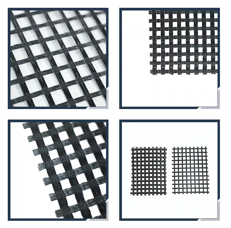 Warp Tricked Polyester Dikiş PET Biaksial Geogrid Yol Bazı Güçlendirme için 0