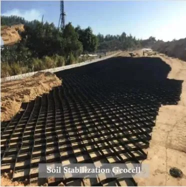 HDPE siyah delikli dokulu yamaç sabit geocelleri inşaat mühendisliği için geocell 3