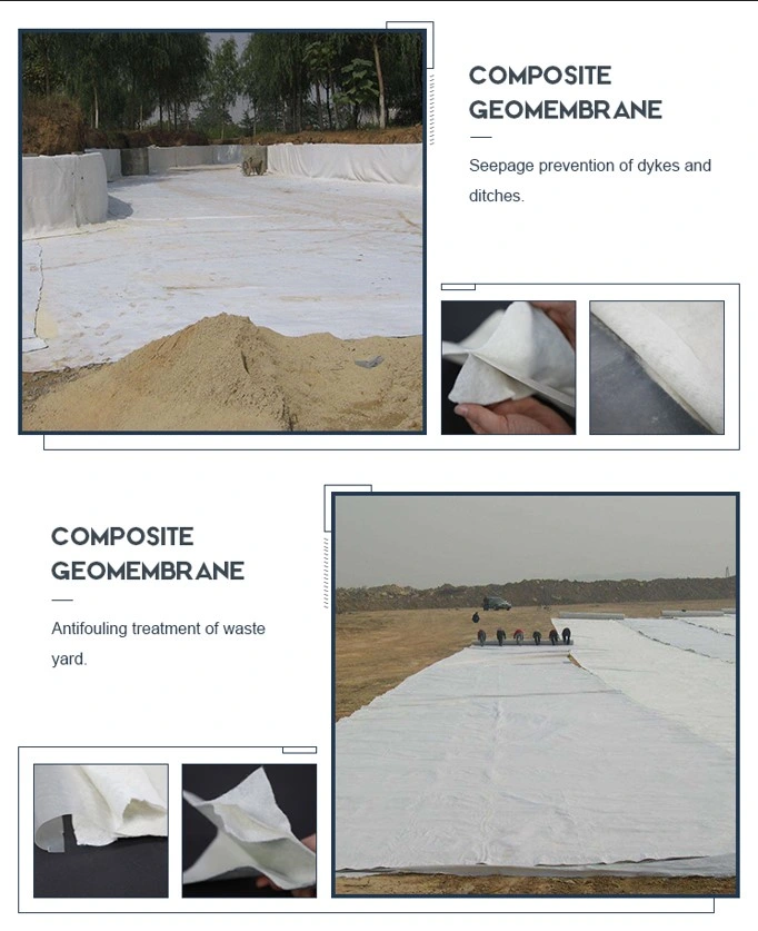 Yüksek Güçlü Su geçirmez Anti-Seepage Kompozit Geotextile Geomembran 3