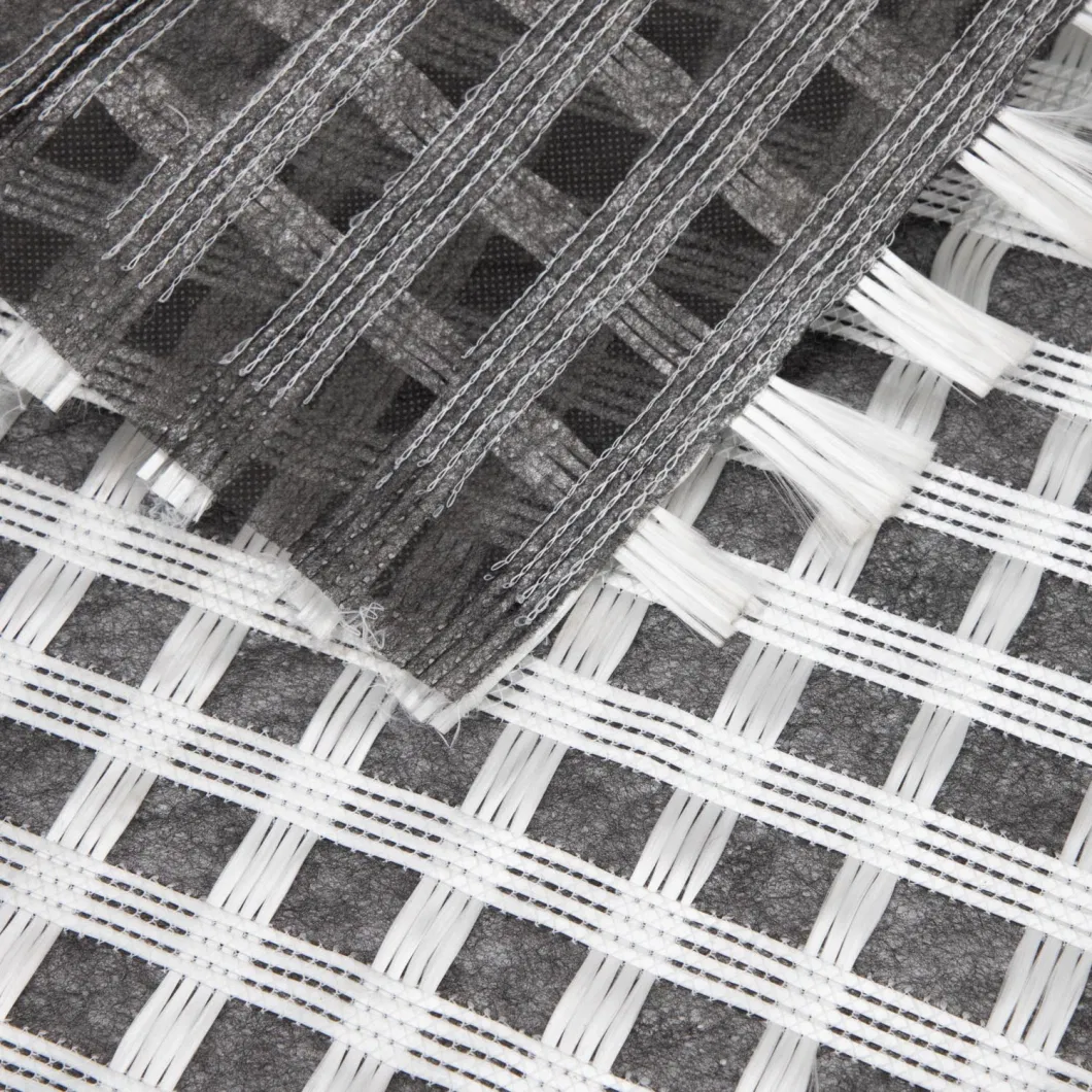 Toprak Güçlendirme/Yol İnşaatı Malzemesi için Dokunulmamış Jeotekstille Kompozit Biaxial Fiberglass Geogrid 2