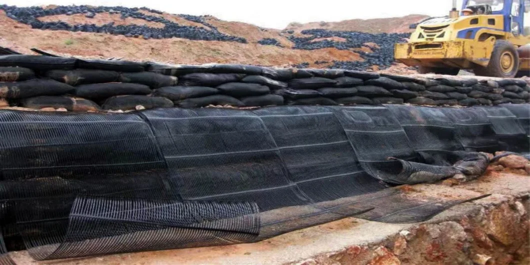 Geo Şebeke Yer Şebekesi Plastik Tek Eksenli Poliester Geogrid Tek Eksenli Çakıl Şebekesi Arabayı Bodrum için Yer 1