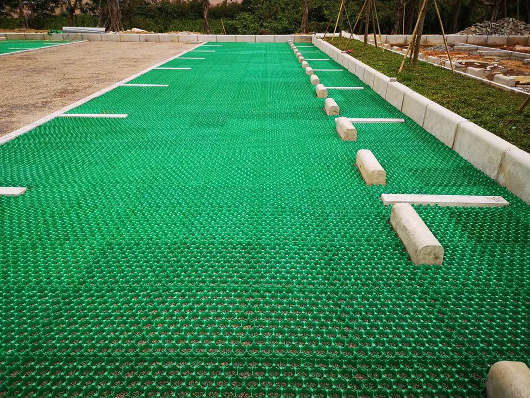 HDPE Plastik Çim Stabilizatör Ağı Park Alanı Dış Çatı Bahçe Permeable Pavers Bağlantılı 0