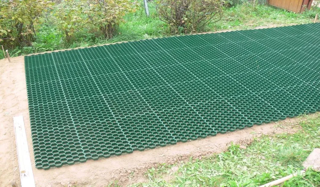 HDPE Plastik Çim Stabilizatör Ağı Park Alanı Dış Çatı Bahçe Permeable Pavers Bağlantılı 8