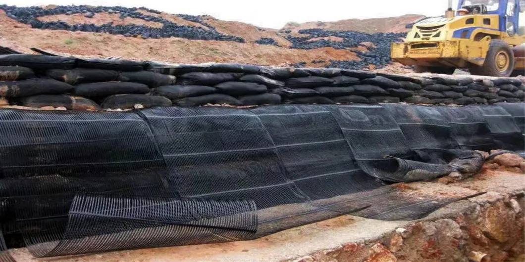 PP Plastik PE Toprak Güçlendirme için Tek Yönlü Tek Eksenli Poliester Geogrid Gravel Grid Yer Düzelticisi 1
