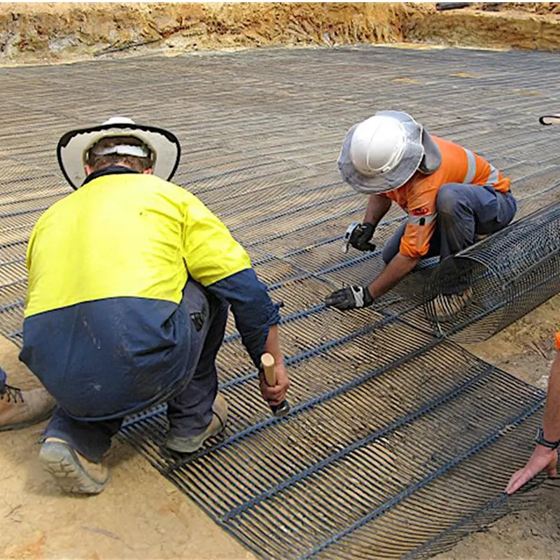 Plastik Polipropilen PE Tek yönlü Tek eksenli Çekici Plastik Geogrid Yol Yolu Güçlendirme için 6