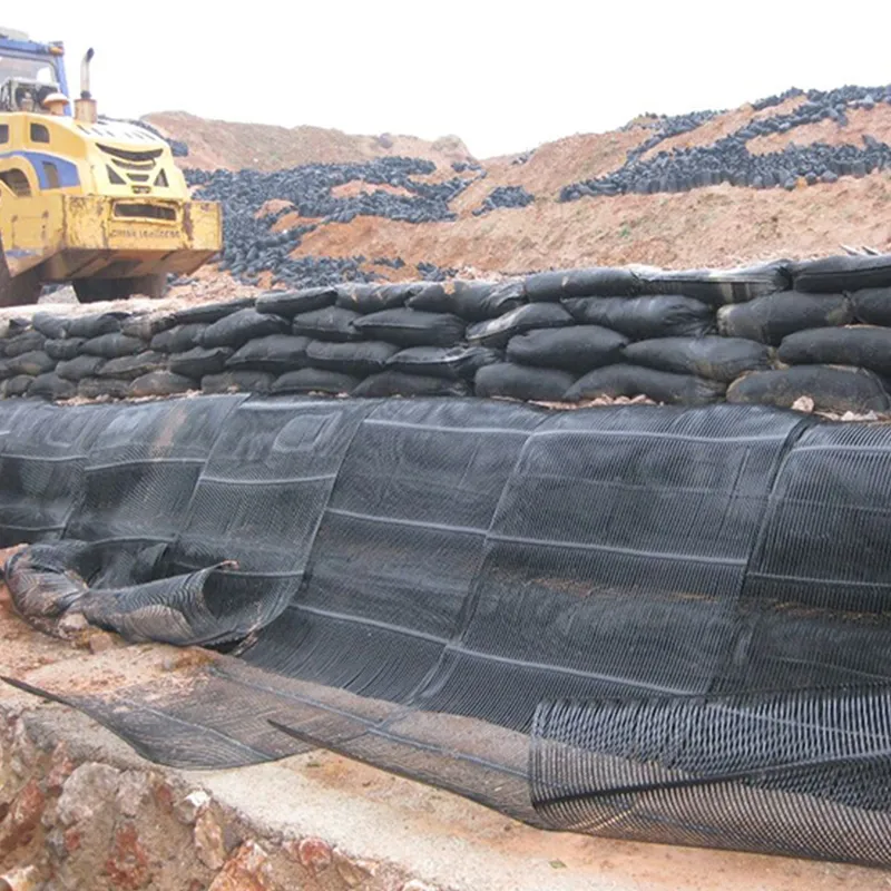 Plastik Polipropilen PE Tek yönlü Tek eksenli Çekici Plastik Geogrid Yol Yolu Güçlendirme için 7