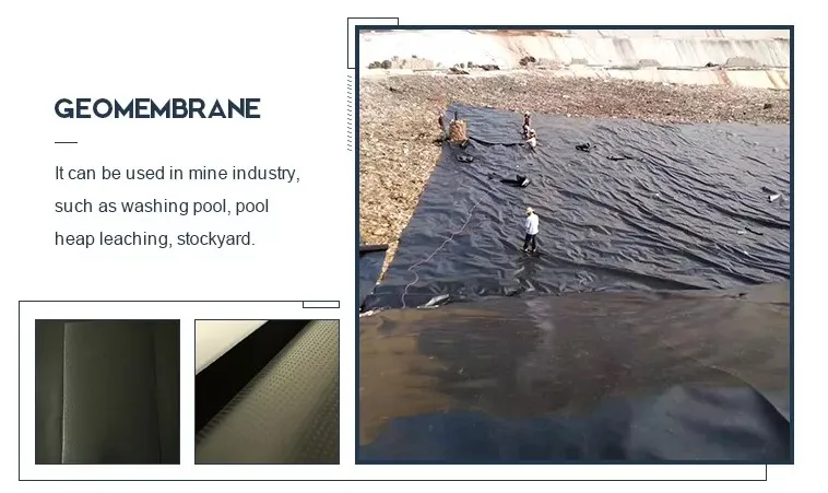 1.0mm 1.5mm 100% bakire malzeme ASTM Sızıntıya Karşı Su geçirmez Süzme Teksturlu LDPE LLDPE HDPE Geomembrane Çöplük Madencilik Liner için Havuz kaplama 2