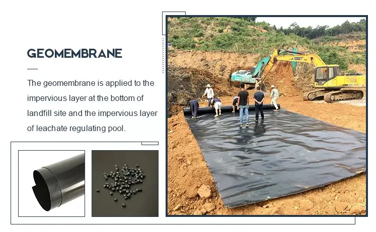 1.0mm 1.5mm 100% bakire malzeme ASTM Sızıntıya Karşı Su geçirmez Süzme Teksturlu LDPE LLDPE HDPE Geomembrane Çöplük Madencilik Liner için Havuz kaplama 0