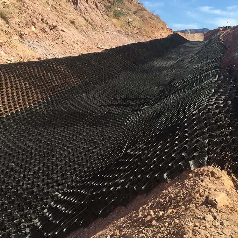 Plastik ASTM Standart Yol Izgarası Çakıl Petek HDPE Geocell İstinat Duvarı Güçlendirme Şev Koruma Otopark Geocell Erozyon Kontrolü 3