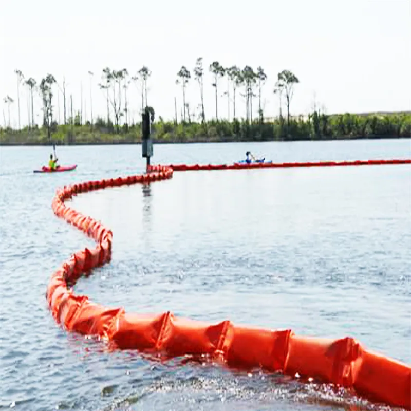 Silt Perdesi PVC Y&uuml;zer Silt Perdesi Bariyeri &Ccedil;evre Dostu Yağ Sızıntısı Bariyeri Suda Yaşam Ortamları i&ccedil;in Y&uuml;zer Silt Perdesi 0