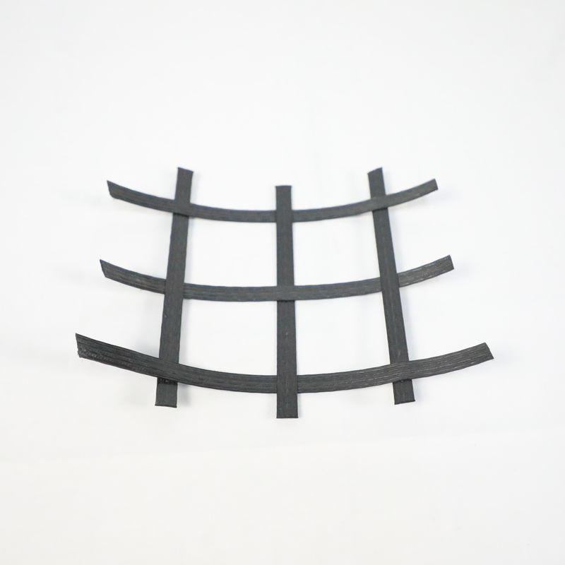 Karayolu demiryolu için Düşük araba yolu geo ızgara fiyatı çift eksenli PET polyester çözgü örme geogrid güçlendirmek