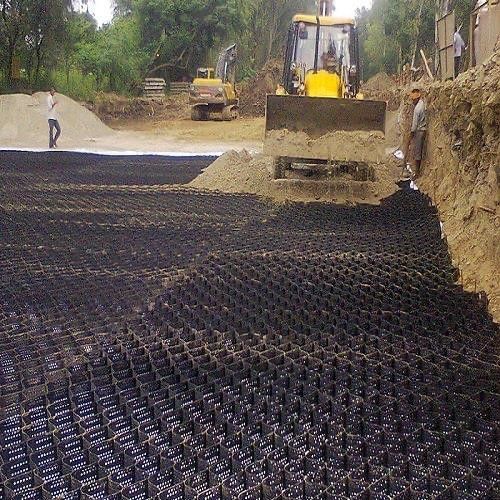 Yüksek Tensili Kumlu Sarı 100-445 Çakıl Durağı için HDPE Plastik Geo Cell