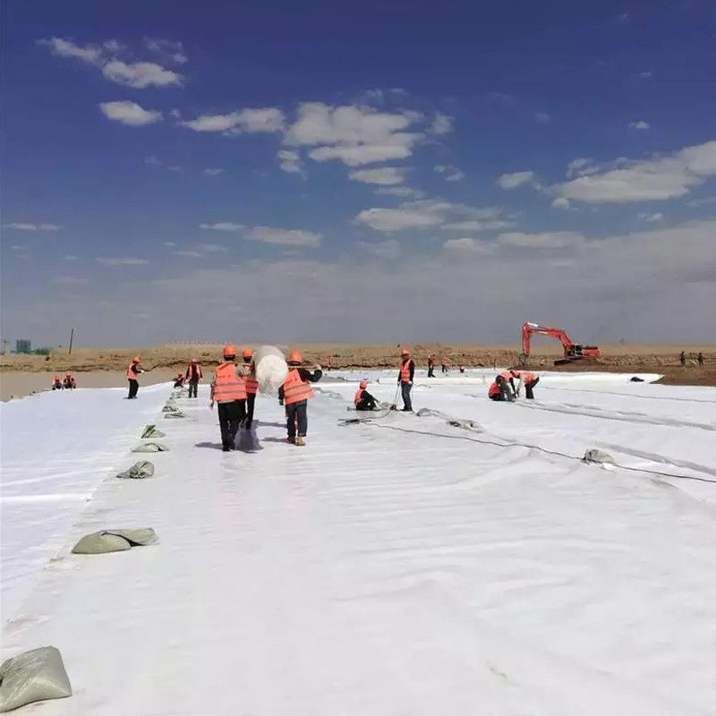 PET Polyester Uzun Elyaflar Dokunulmamış İğneli Pencerelenmiş Poliester Jeotekstil Yol örtüsü için Dokunulmamış Jeotekstil