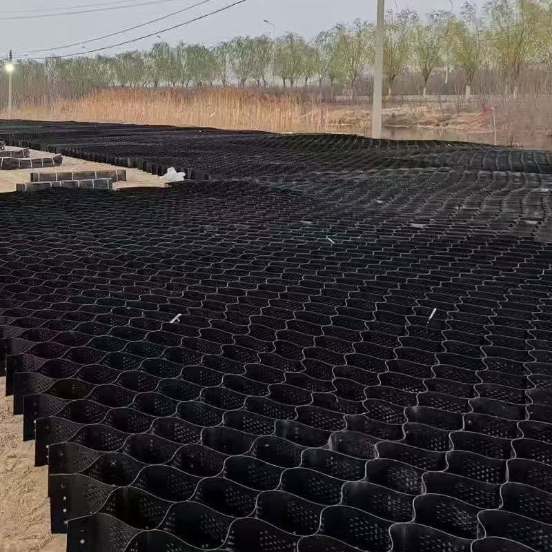 Yol Yapımı Stabilizasyonu İçin Dokulu ve Delikli Plastik Petek HDPE Geocell Çakıl Izgarası