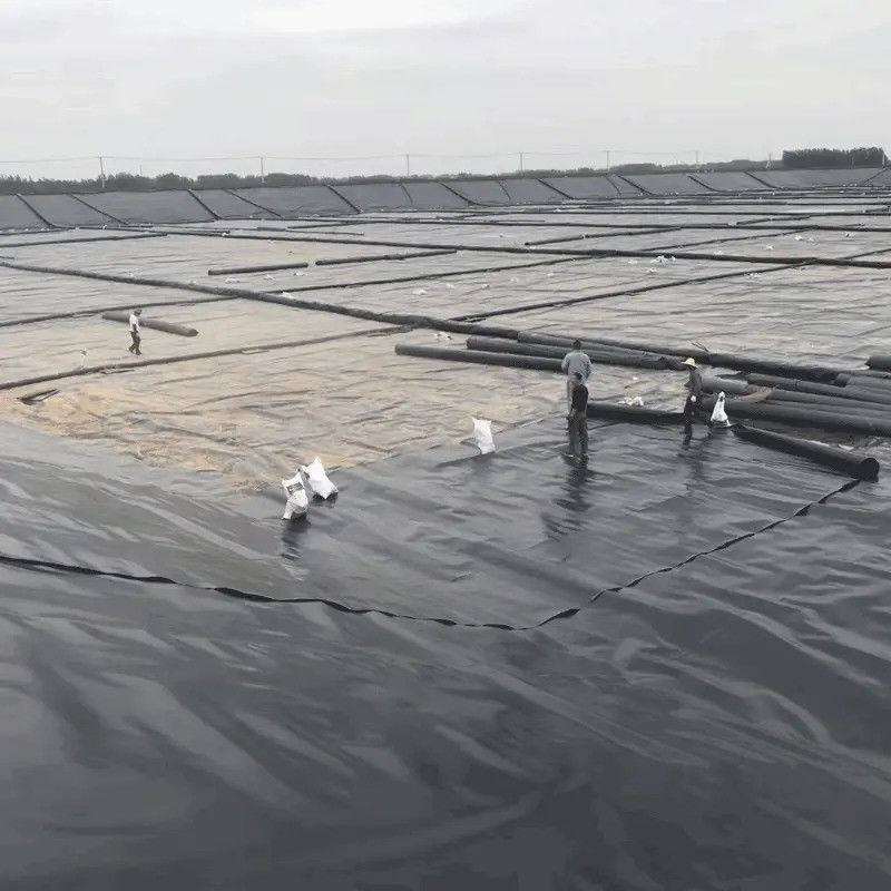 Balık Yetiştiriciliği, Su Ürünleri Havuzları, Su Depolama Rezervuarları ve Baraj Su Yalıtımı için Yüksek Kaliteli Siyah HDPE Geomembran Gölet Astarı 0,5 mm – 2,0 mm