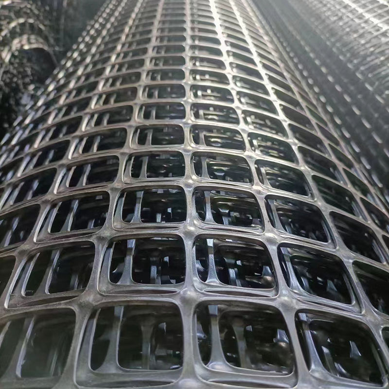 Yüksek Çekme Mukavemetli Biaxial Plastik Örgü 30kN/m Siyah PP/ PET Geogrid Toprak Güçlendirme ve Yol Tabanı Stabilizasyonu İçin