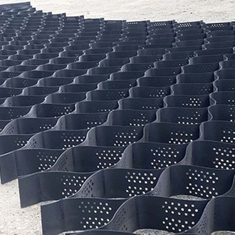 Delikli Dokulu HDPE Geocell Yüksek Hücresel Sınırlama Sistemi Petek HDPE Geocell Yol Temeli Şev Koruma Otopark Araba Yolu İstinat Duvarı İçin
