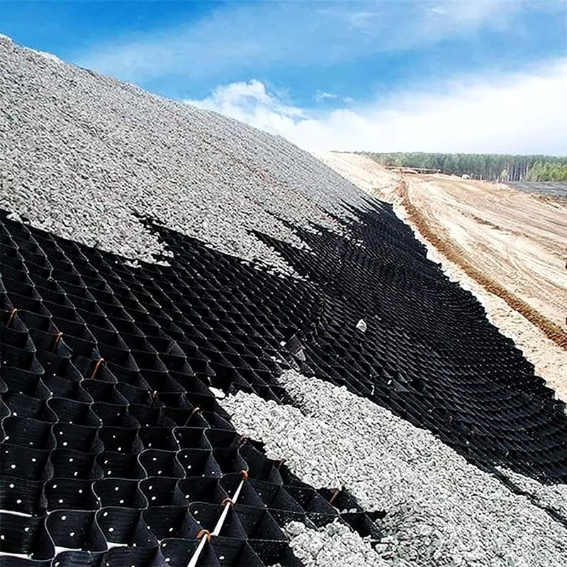 HDPE Geocells Yol İnşaatı Yol yatağı stabilizasyonu ve yük desteği Çakıl stabilizasyon ızgaraları HDPE Geocell