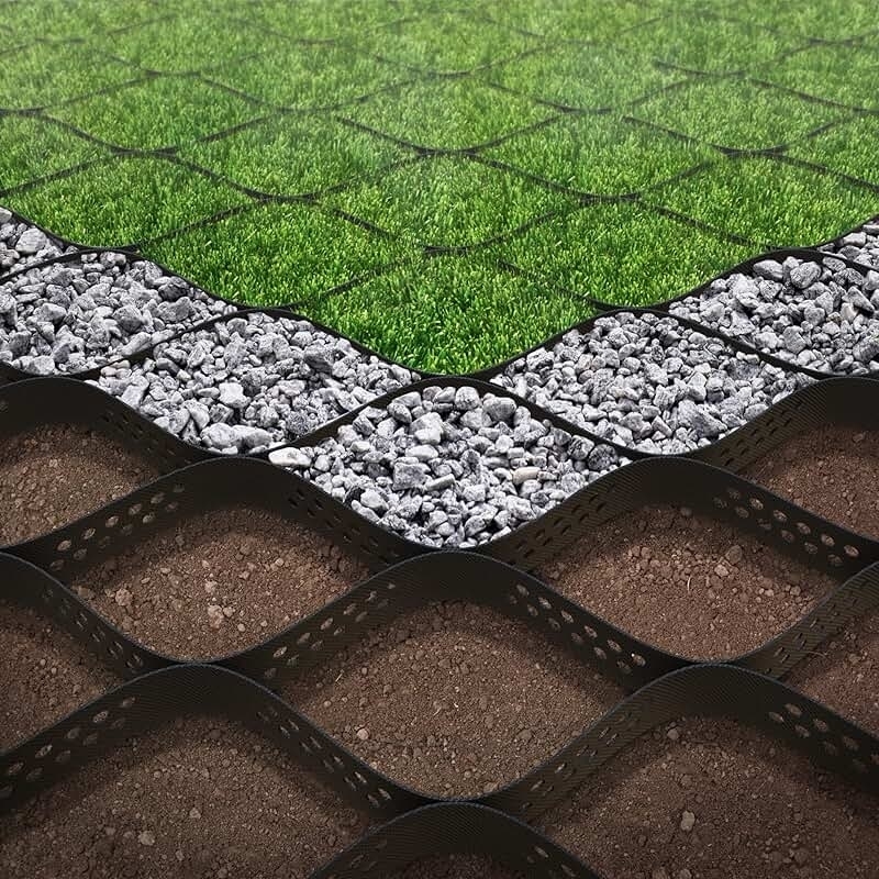 Dayanıklı HDPE Geogözeler Pürüzsüz Yüzey HDPE Geogözeler Otoparklar için Erozyon Kontrolü için Eğimler İstinat Duvarı Desteği
