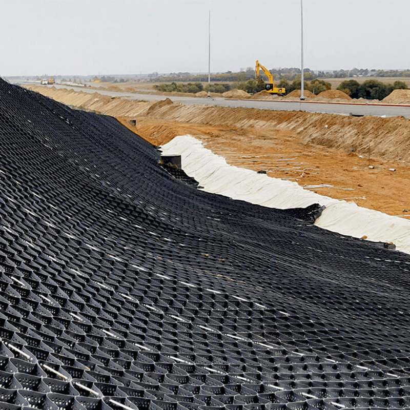 Plastik ASTM Standart Yol Izgarası Çakıl Petek HDPE Geocell İstinat Duvarı Güçlendirme Şev Koruma Otopark Geocell Erozyon Kontrolü
