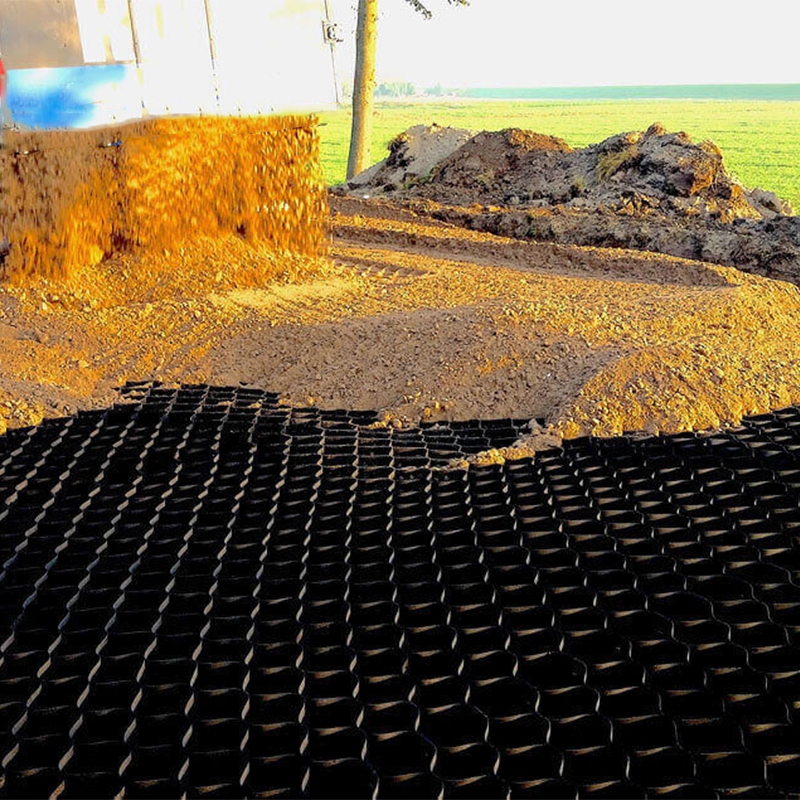 Plastik ASTM Standart Yol Izgarası Çakıl Petek HDPE Geocell İstinat Duvarı Güçlendirme Şev Koruma Otopark Geocell Erozyon Kontrolü